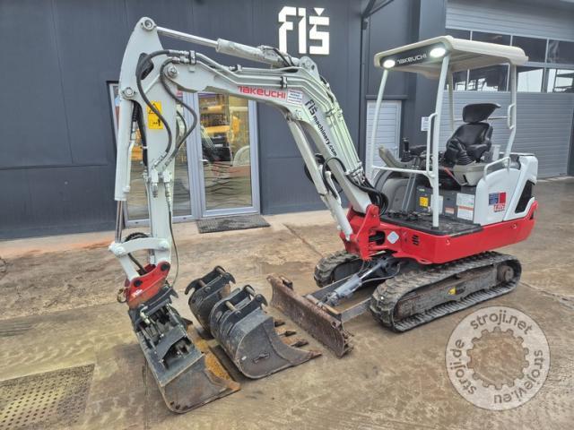 Mini bageri, TAKEUCHI TB225 - 2021 LETNIK - 1365 UR - 3X ŽLICA