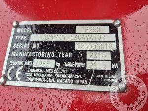Mini bageri, TAKEUCHI TB250 - 2018 LETNIK - 3785 UR - POWERTILT
