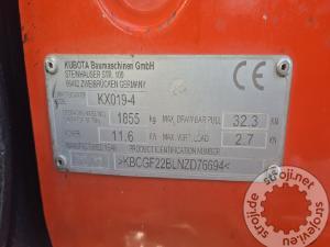 Mini bageri, KUBOTA KX019-4 - 2022 LETNIK - 1175 DELOVNIH UR-POWERTILT