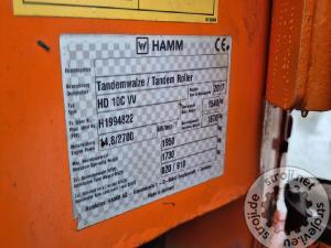 Valjci valjak za jarak, HAMM HD 10C VV - 2017 LETNIK - 1240 DELOVNIH UR