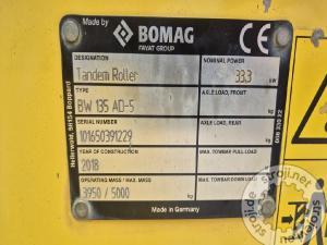 Valjci tandem valjak, BOMAG BW 135 AD-5 - LETNIK 2018 - 1295 DELOVNIH UR