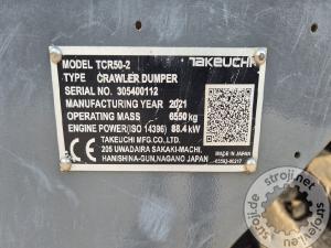 Damperi damperi guseničari, TAKEUCHI TCR 50-2 - LETNIK 2021 - 680 DELOVNIH UR - KLIMA