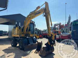 Bageri na kotačima, KOMATSU PW148-8 - TILTROTATOR - LETNIK 2014 - 2X ŽLICA